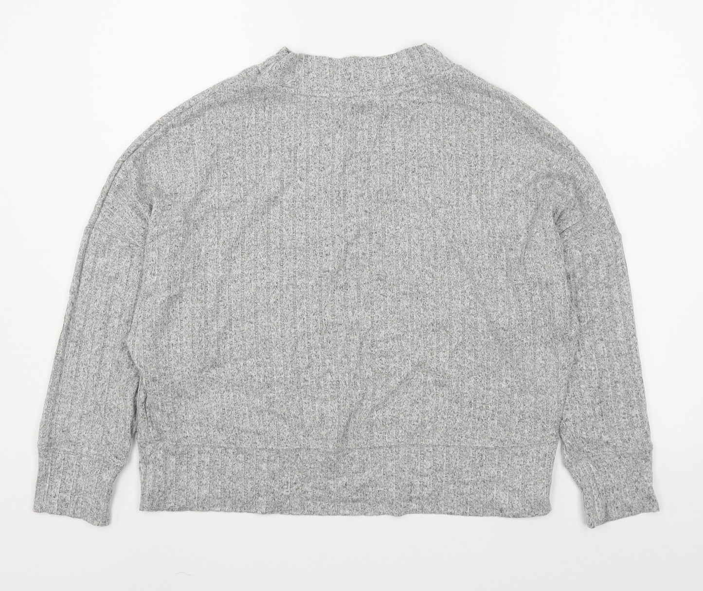 Marks and Spencer Womens Grey High Neck  Viscose Pullover Jumper Size 8