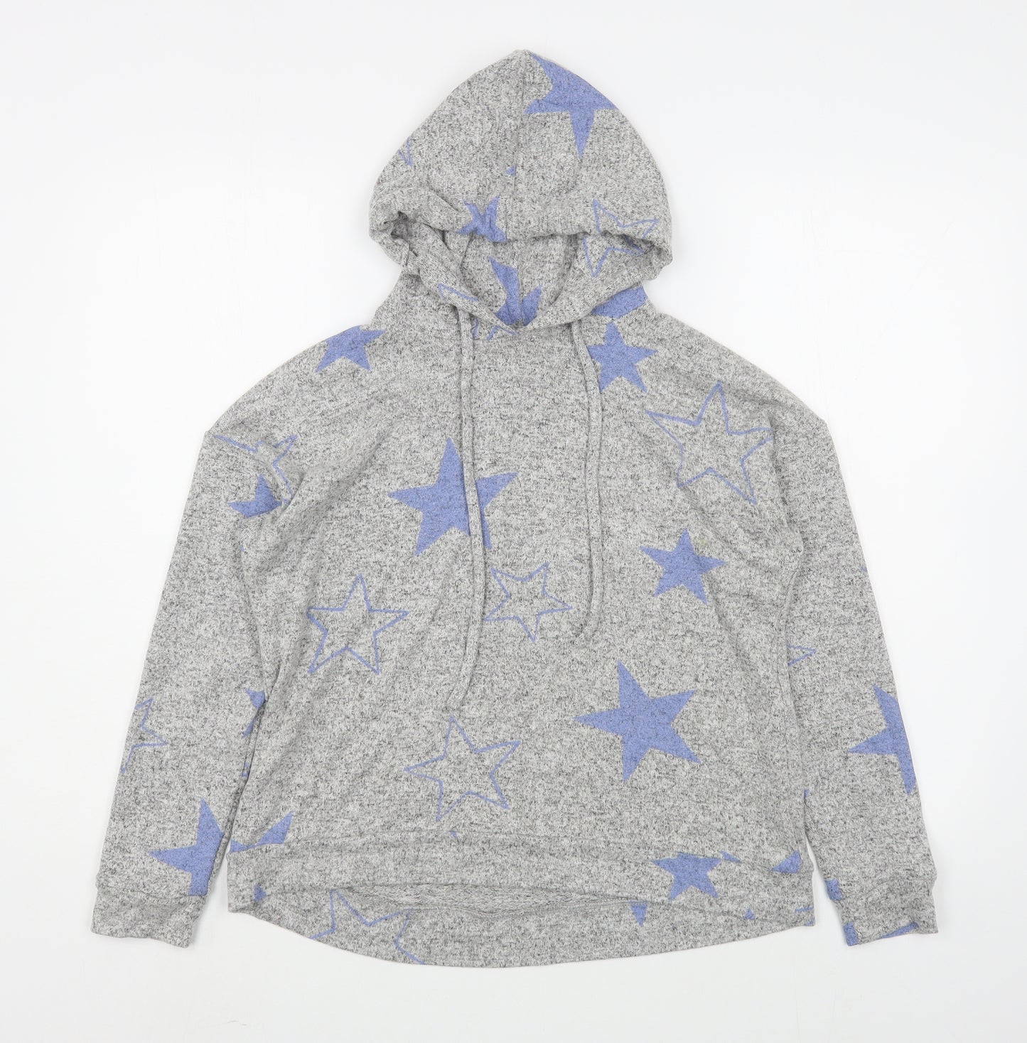Marks and Spencer Womens Grey Geometric Viscose Pullover Hoodie Size 10  Pullover