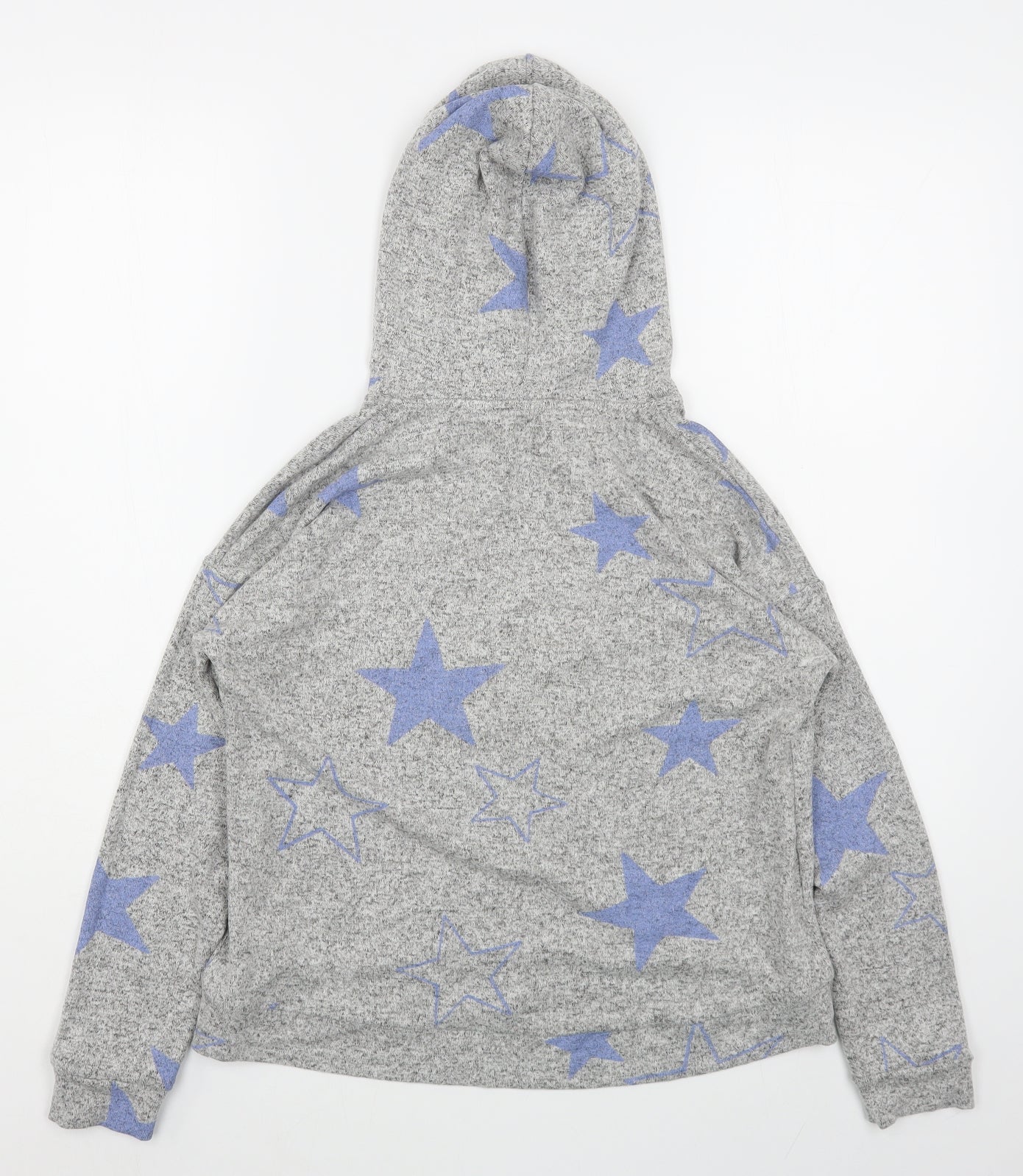 Marks and Spencer Womens Grey Geometric Viscose Pullover Hoodie Size 10  Pullover