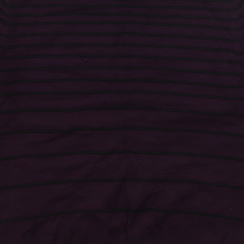Debenhams Womens Purple Boat Neck Striped Acrylic Pullover Jumper Size 10