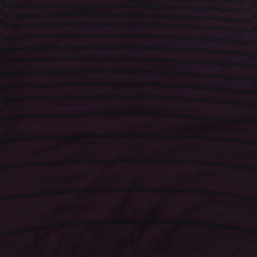 Debenhams Womens Purple Boat Neck Striped Acrylic Pullover Jumper Size 10
