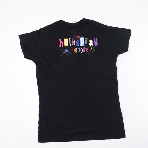 Gildan Womens Black  Cotton Basic T-Shirt Size XL Round Neck
