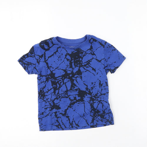 Primark  Boys Blue  Cotton Basic Casual Size 3-4 Years Round Neck
