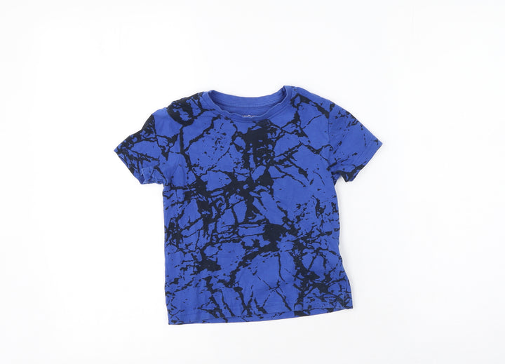 Primark  Boys Blue  Cotton Basic Casual Size 3-4 Years Round Neck
