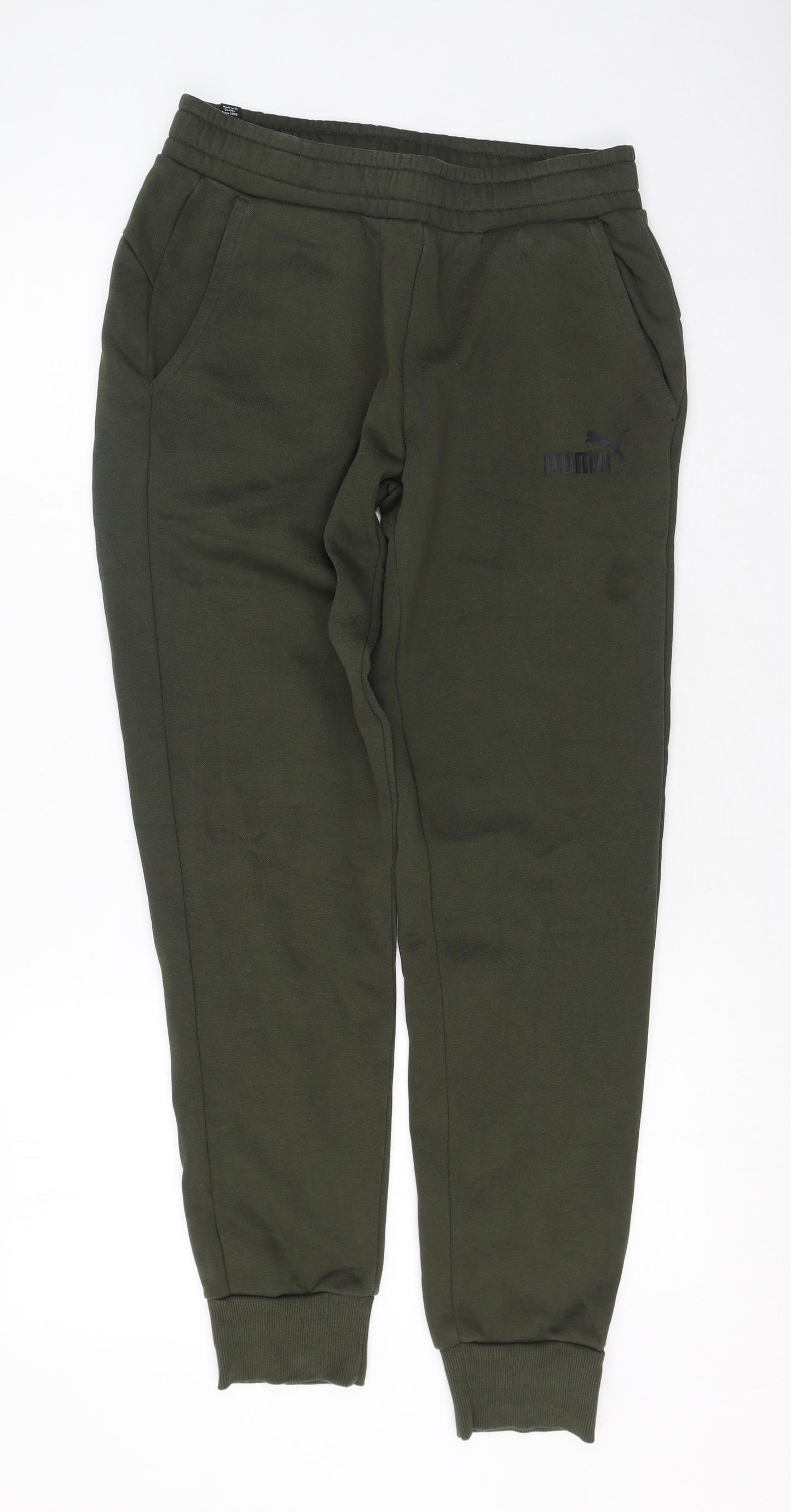 PUMA Mens Green  Polyester Jogger Trousers Size M L30 in Regular