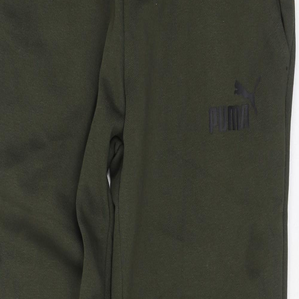 PUMA Mens Green  Polyester Jogger Trousers Size M L30 in Regular