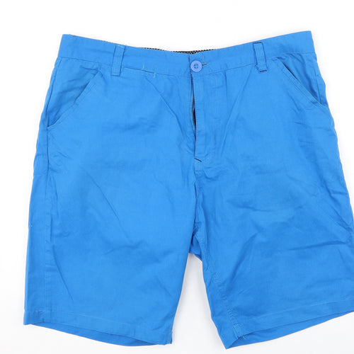 Hugo Samuel Mens Blue  Cotton Chino Shorts Size 46 L8 in Regular