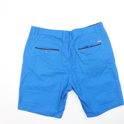 Hugo Samuel Mens Blue  Cotton Chino Shorts Size 46 L8 in Regular