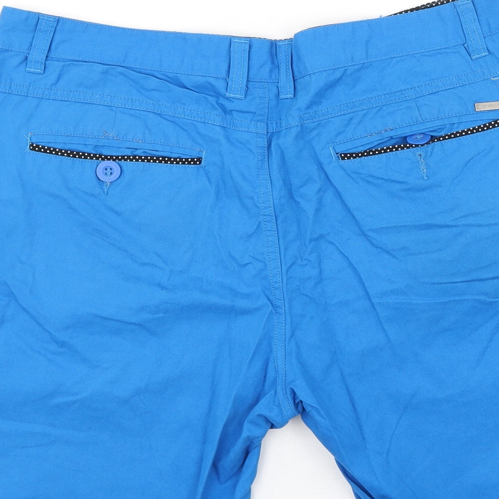 Hugo Samuel Mens Blue  Cotton Chino Shorts Size 46 L8 in Regular