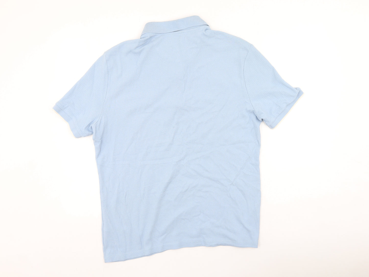 Marks and Spencer Mens Blue  Cotton  T-Shirt Size M Collared