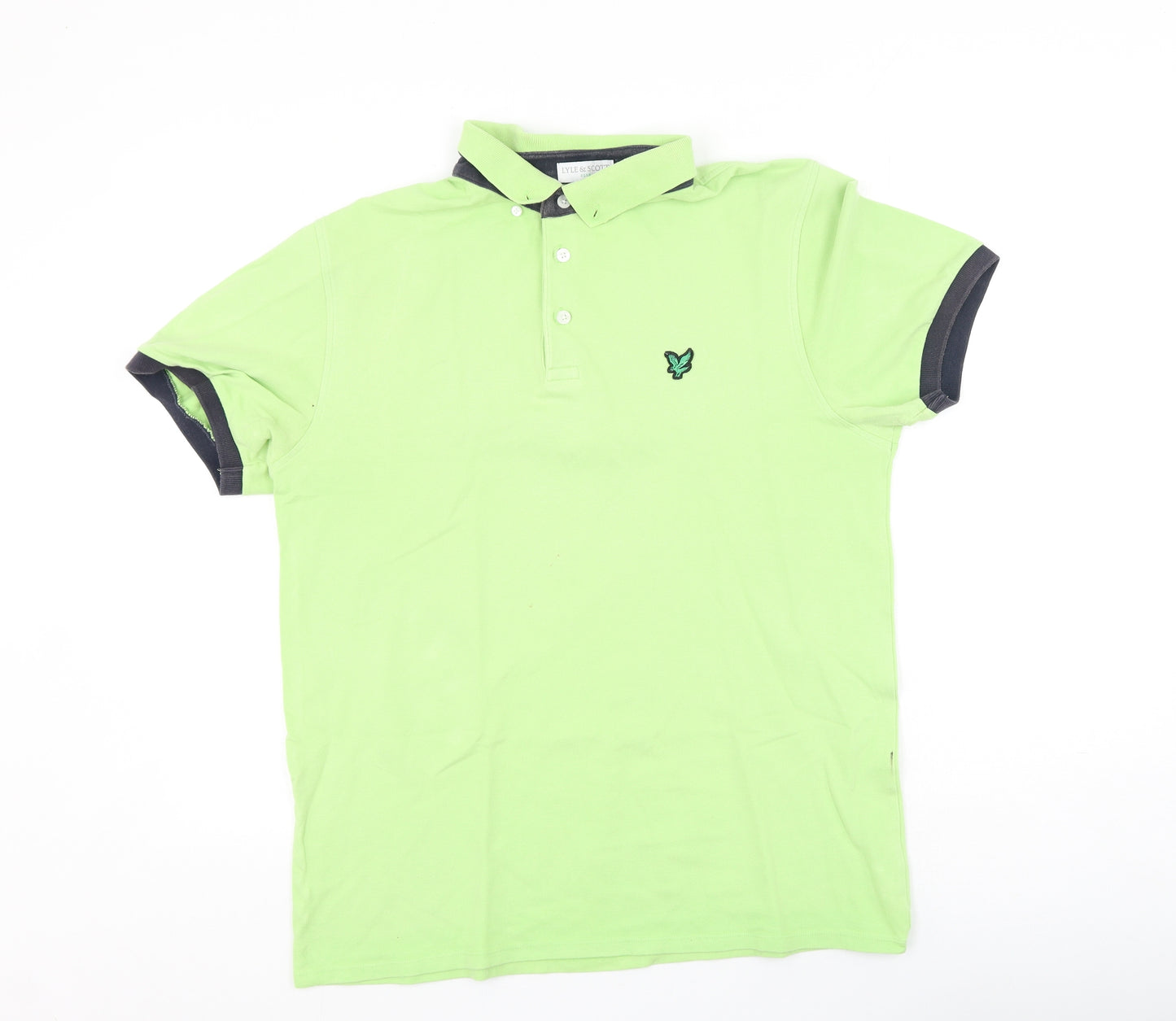 Lyle & Scott Womens Green  Cotton Basic Polo Size L Collared
