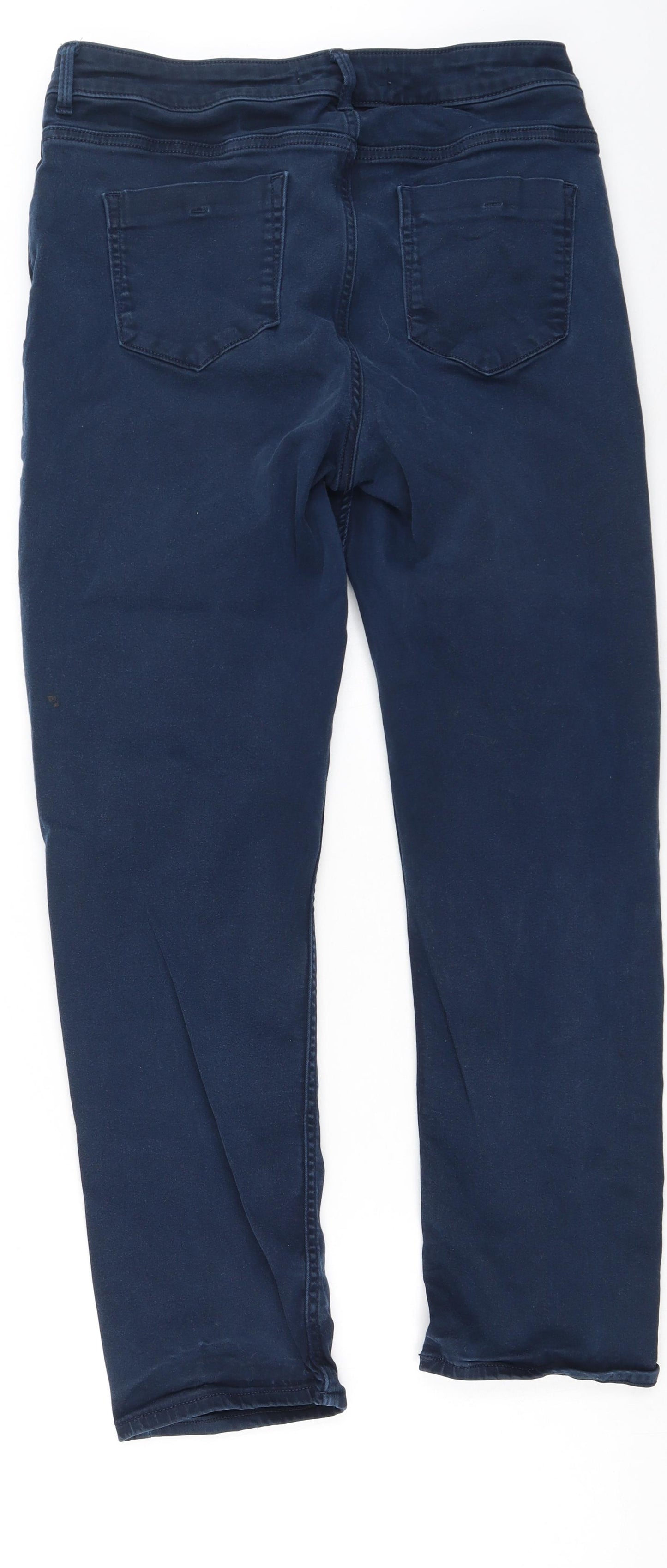 Dunnes Stores Womens Blue  Cotton Straight Jeans Size 14 L26.5 in Regular
