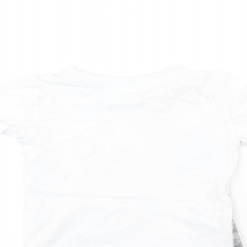 Dunnes Stores Boys White  Cotton Basic Casual Size 2-3 Years Round Neck  - Dinosaur, SUMMER SURF DUDE!