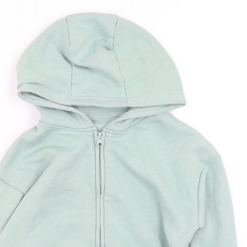 Dunnes Stores Boys Green Round Neck  Cotton Full Zip Jumper Size 7-8 Years