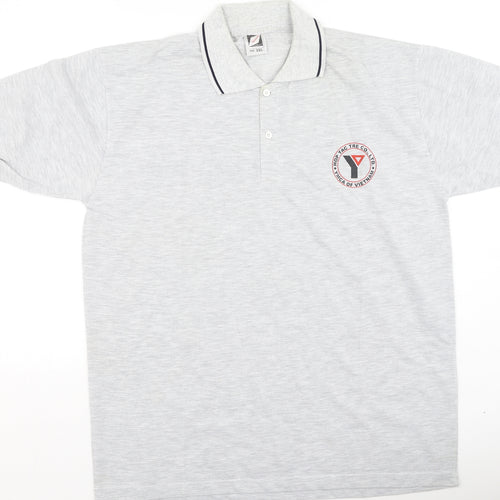 Chesscom Mens Grey  Cotton  Polo Size 2XL Collared