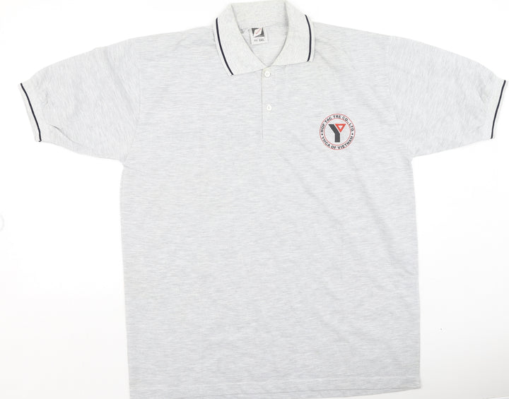 Chesscom Mens Grey Cotton Polo Size 2XL Collared