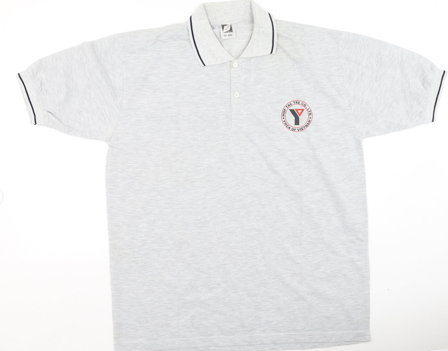 Chesscom Mens Grey  Cotton  Polo Size 2XL Collared