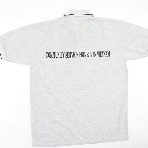 Chesscom Mens Grey  Cotton  Polo Size 2XL Collared