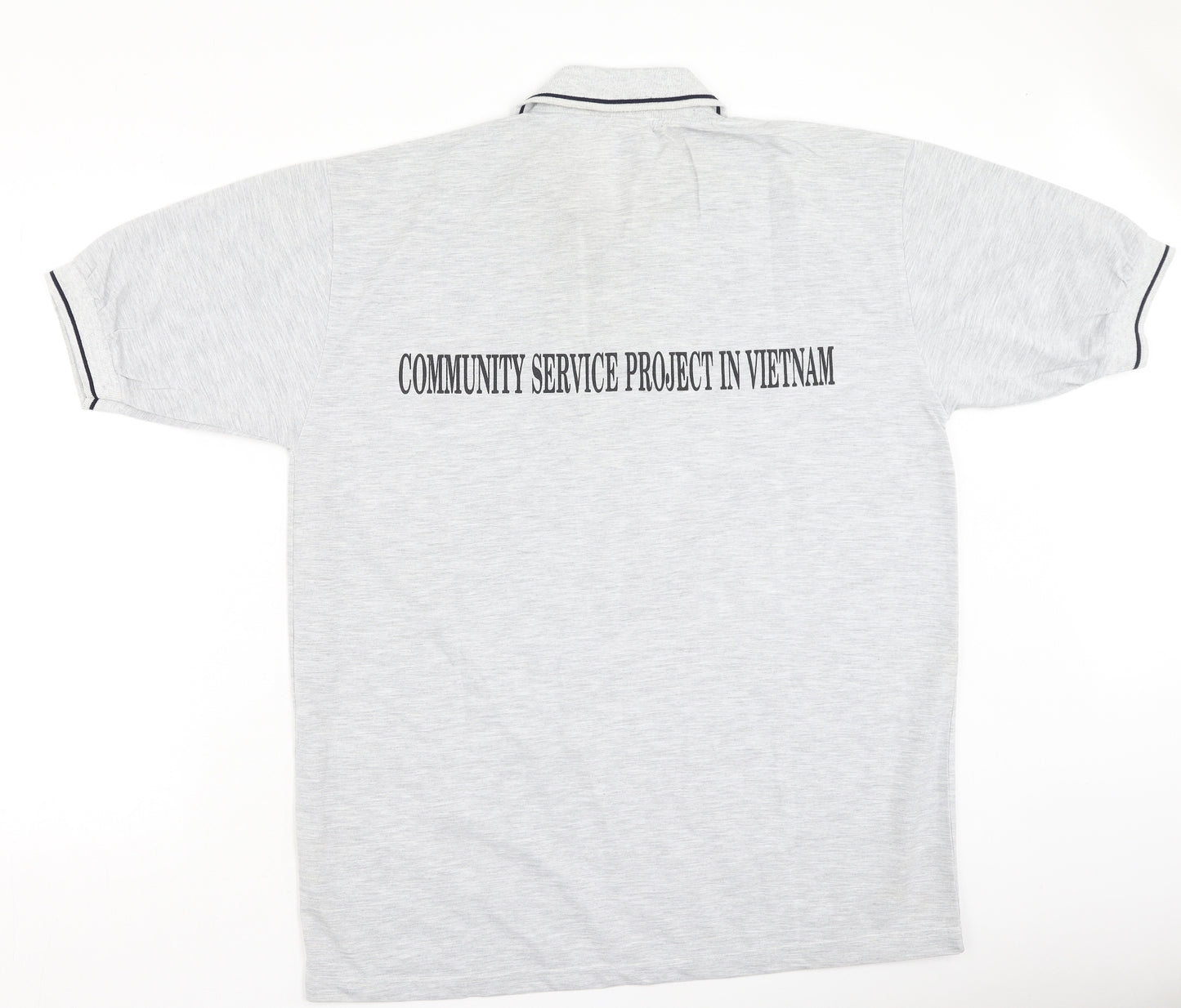 Chesscom Mens Grey  Cotton  Polo Size 2XL Collared