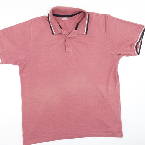 Preworn Mens Pink  Cotton  Polo Size L Collared