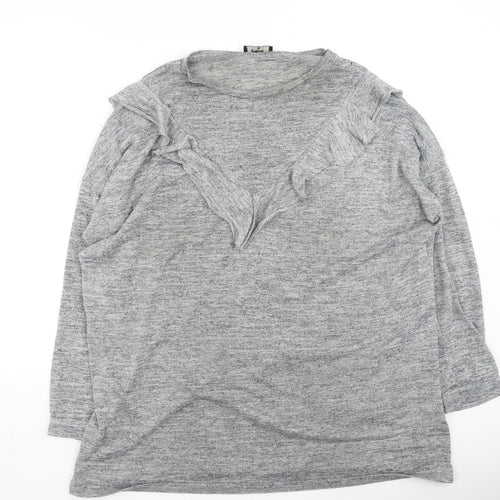 Papaya Womens Grey  Cotton Pullover Sweatshirt Size 10
