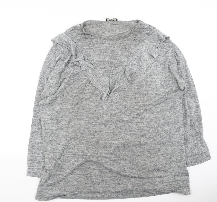 Papaya Womens Grey  Cotton Pullover Sweatshirt Size 10