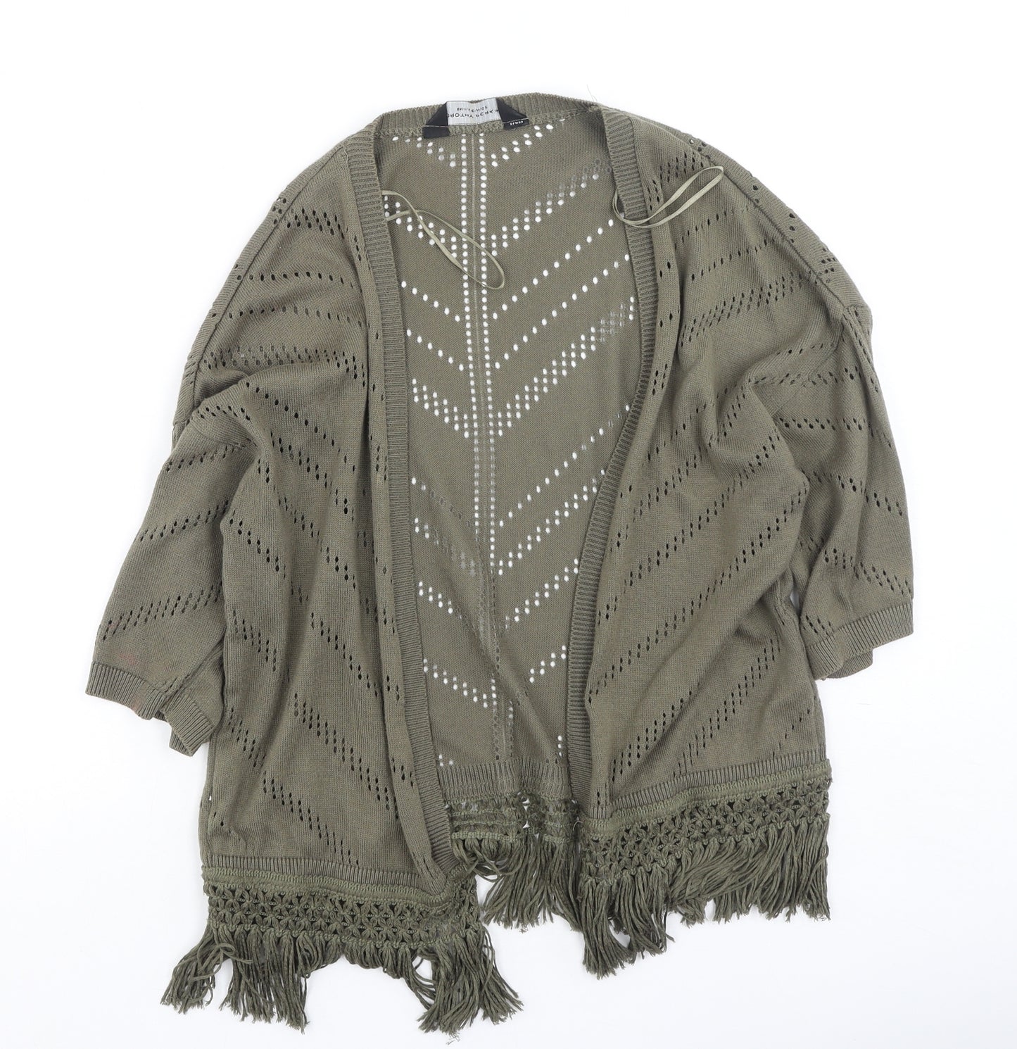 Dorothy Perkins Womens Green V-Neck  Cotton Shrug Jumper Size S