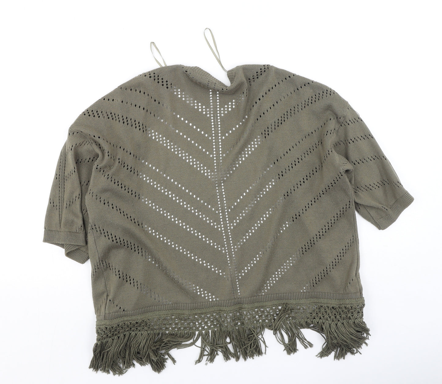 Dorothy Perkins Womens Green V-Neck  Cotton Shrug Jumper Size S