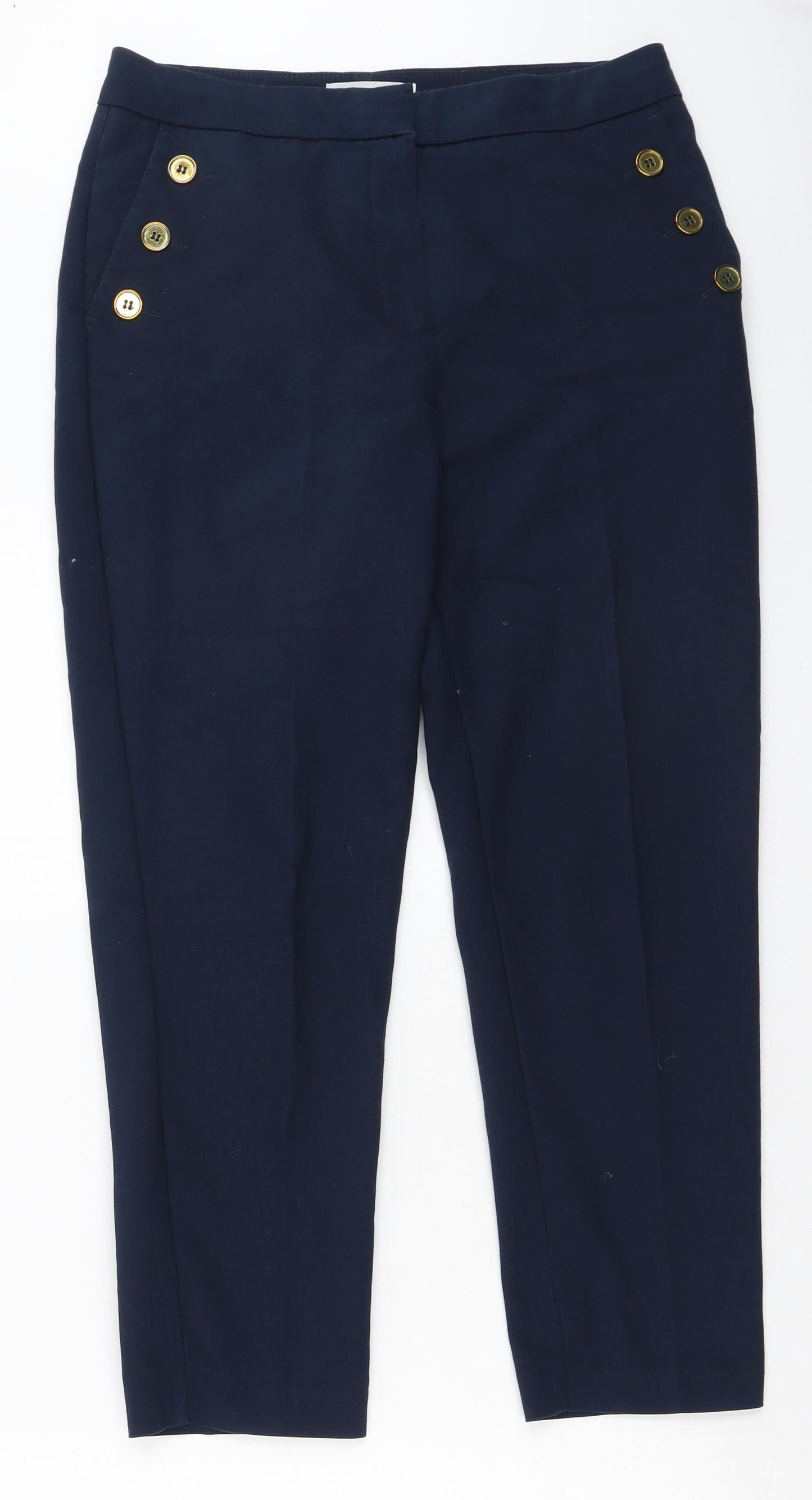 MNG  Womens Blue  Cotton Trousers  Size 38 L27 in Regular