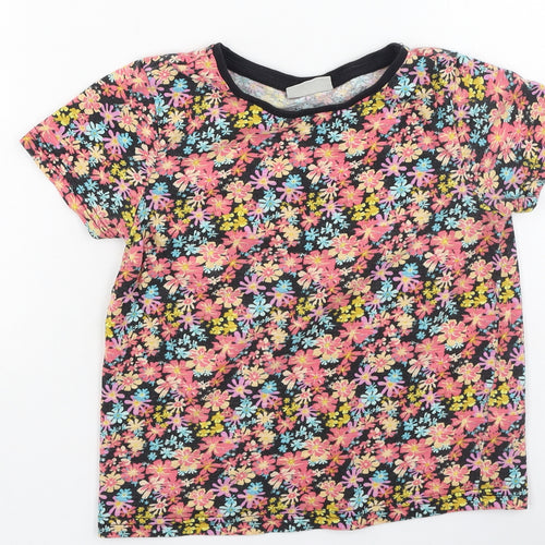 Preworn Girls Multicoloured Floral Cotton Basic Casual Size 8 Years Round Neck