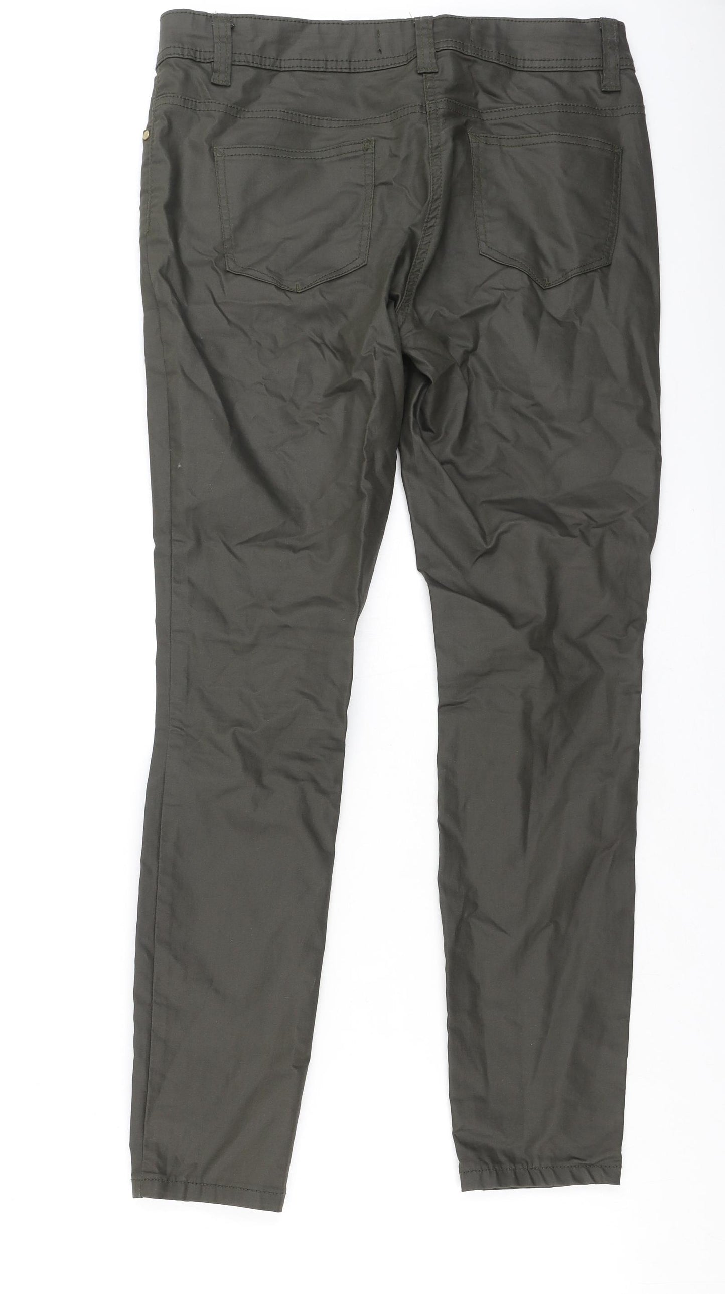 Dunnes Stores Womens Green  Cotton Jegging Trousers Size 12 L28 in Regular