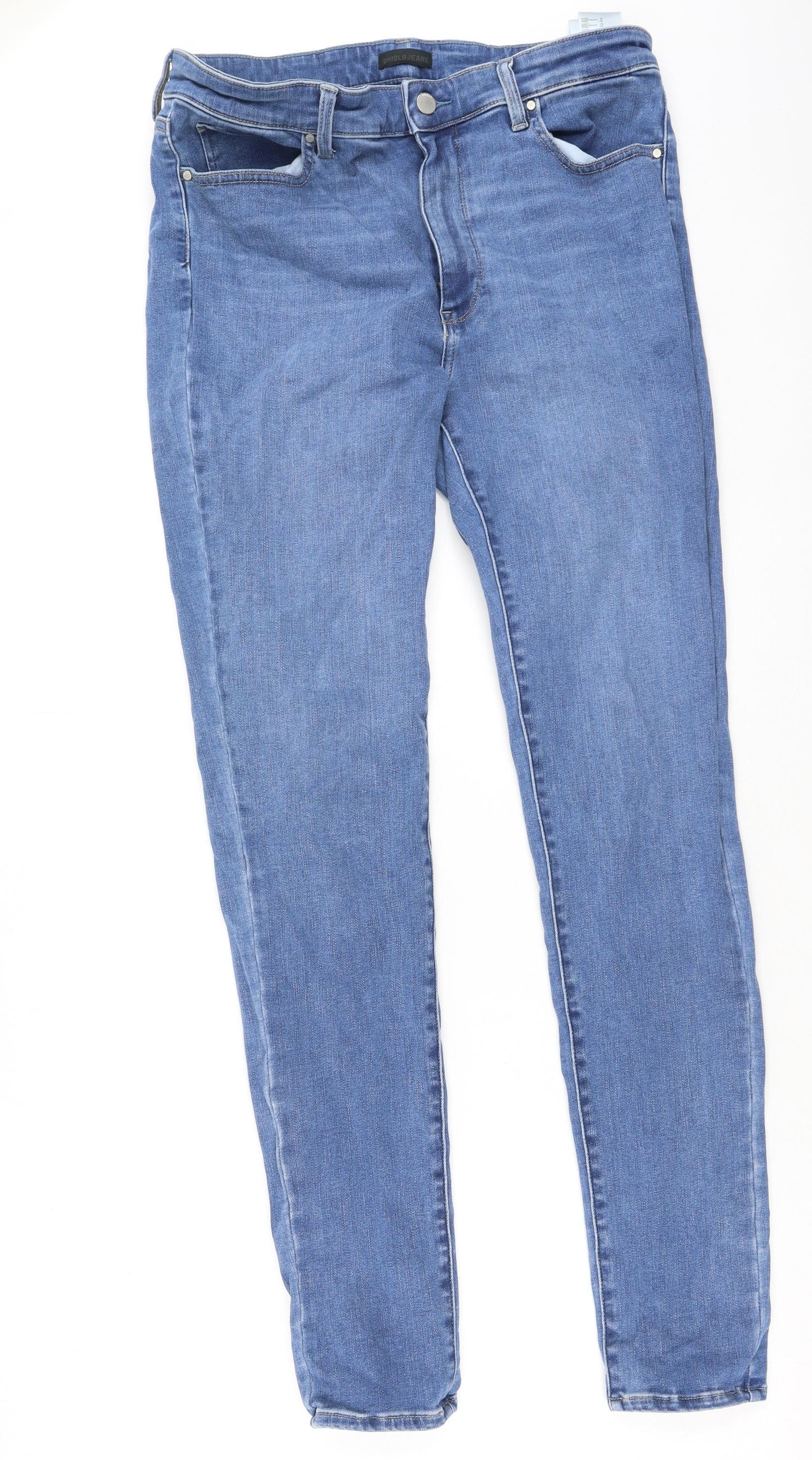 Uniqlo Womens Blue  Cotton Straight Jeans Size 32 L32 in Regular