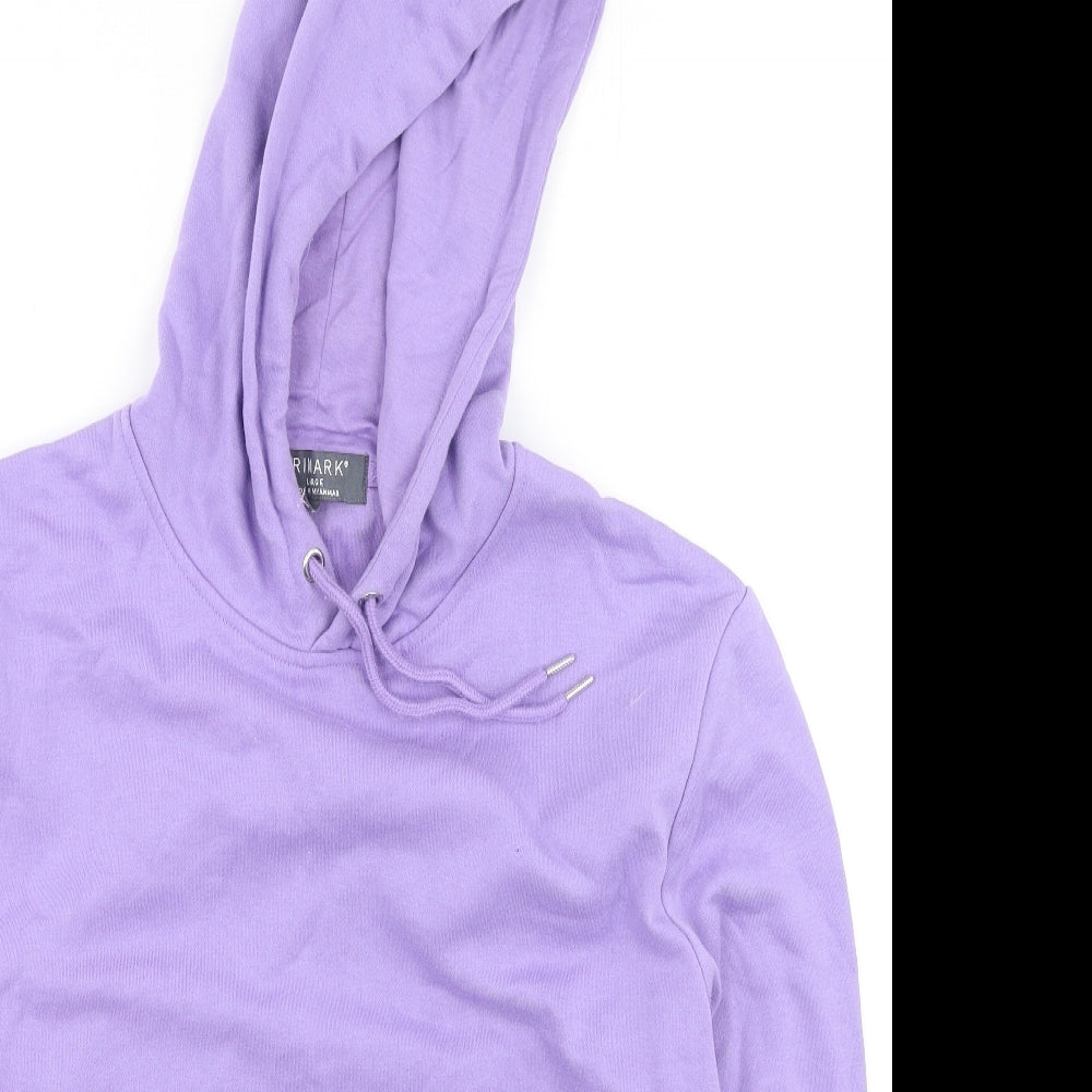 Primark  Womens Purple  Cotton Pullover Hoodie Size L