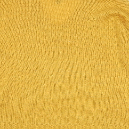 New Look Womens Yellow V-Neck  Acrylic Pullover Jumper Size S
