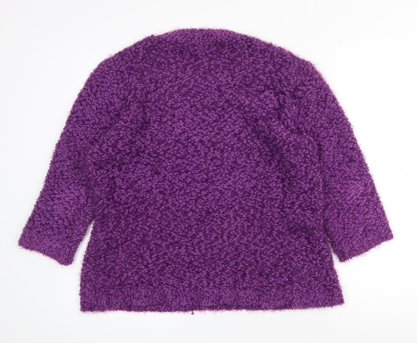 BM Womens Purple Round Neck  Polyester Pullover Jumper Size L