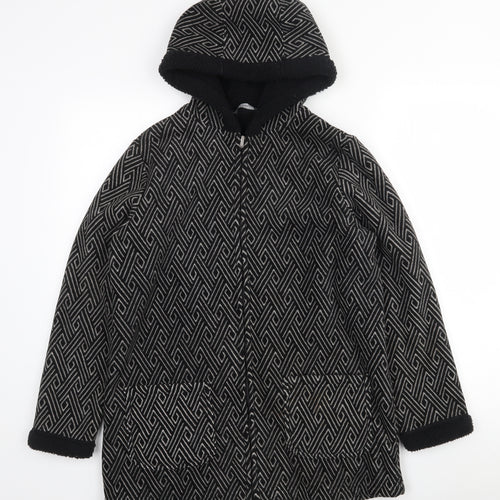 Bonmarché Womens Black Geometric  Jacket  Size S  Zip