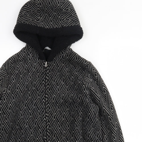 Bonmarché Womens Black Geometric  Jacket  Size S  Zip