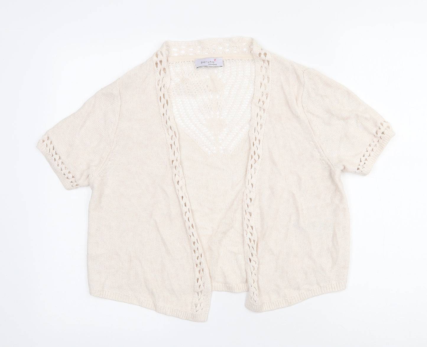 Marks and Spencer Womens Ivory Cowl Neck  Viscose Cardigan Jumper Size 16   - Cropped