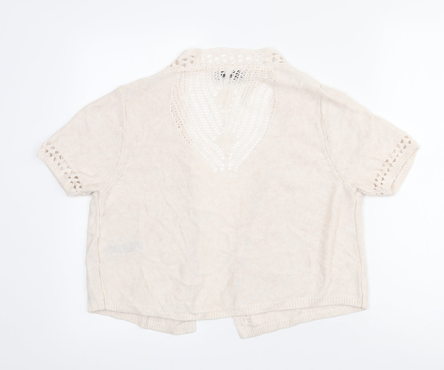 Marks and Spencer Womens Ivory Cowl Neck  Viscose Cardigan Jumper Size 16   - Cropped
