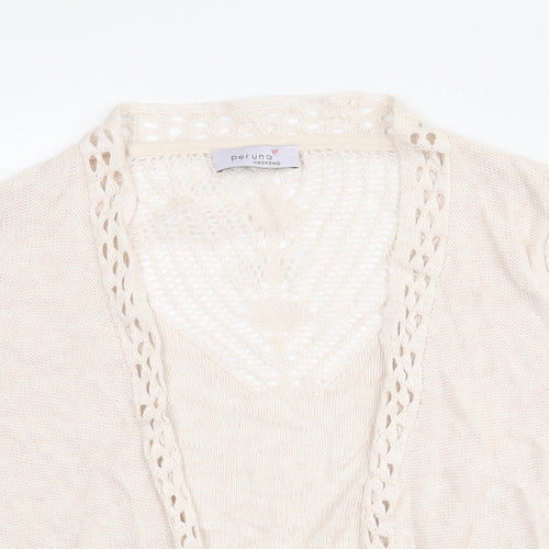 Marks and Spencer Womens Ivory Cowl Neck  Viscose Cardigan Jumper Size 16   - Cropped