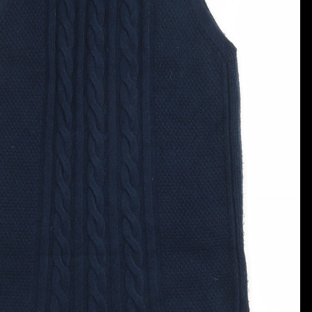 Marks and Spencer Mens Blue Crew Neck  Polyester Vest Jumper Size M