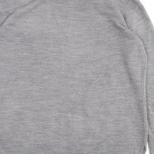 Primark Womens Grey Crew Neck  Acrylic Pullover Jumper Size 12