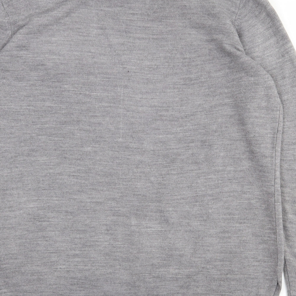Primark Womens Grey Crew Neck  Acrylic Pullover Jumper Size 12