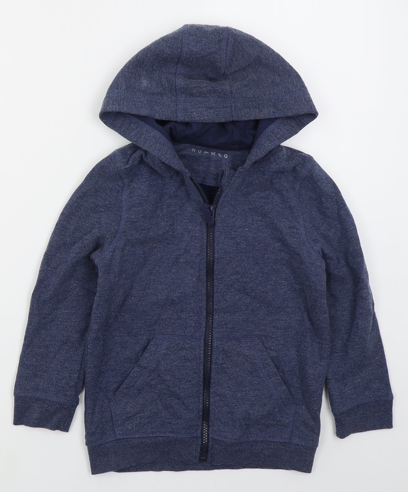 Nutmeg Boys Blue  Cotton Full Zip Hoodie Size 5-6 Years  Zip