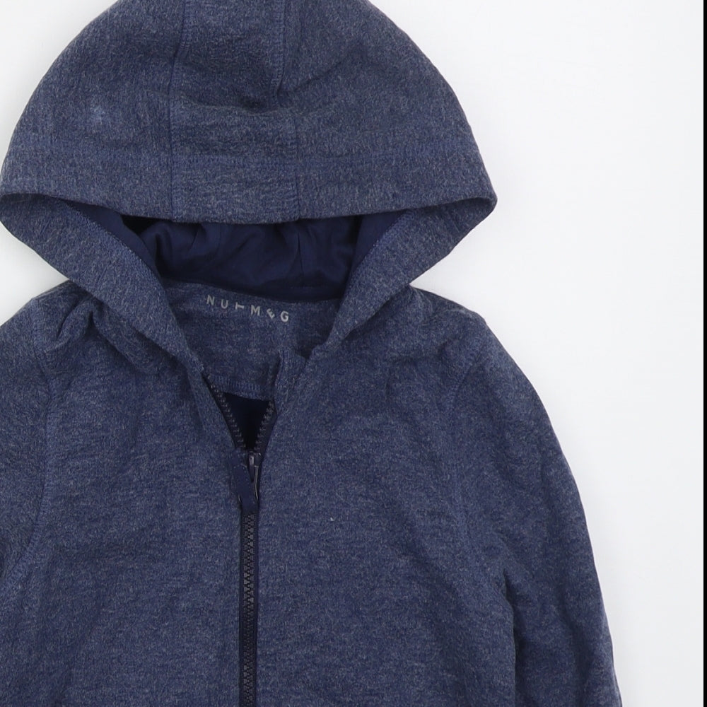 Nutmeg Boys Blue  Cotton Full Zip Hoodie Size 5-6 Years  Zip