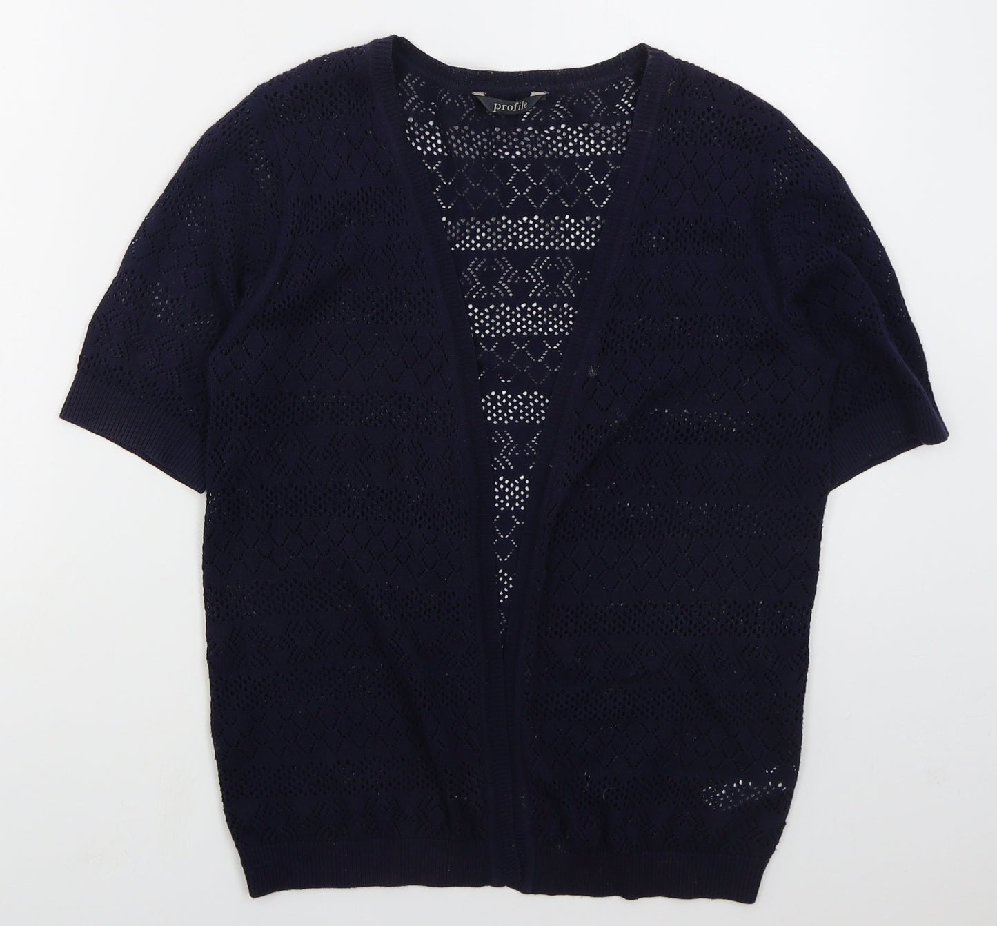 BHS Womens Blue V-Neck  Cotton Cardigan Jumper Size 10