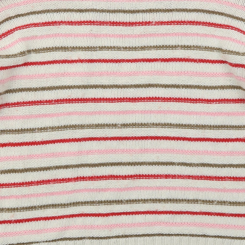 NEXT Womens Beige Boat Neck Striped Acrylic Pullover Jumper Size M   - Pink