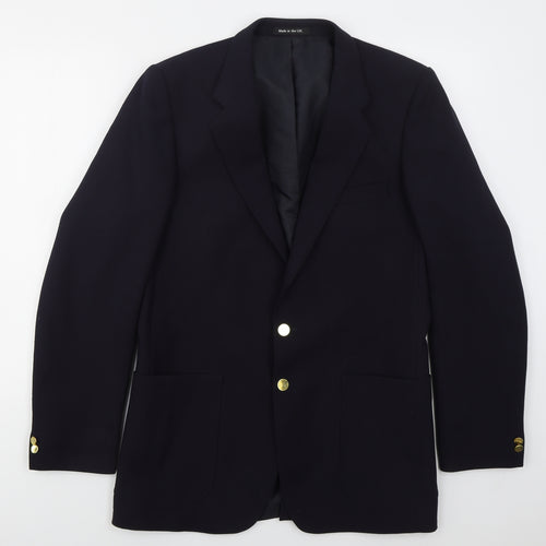 St Michael Mens Blue  Polyester Jacket Suit Jacket Size 38