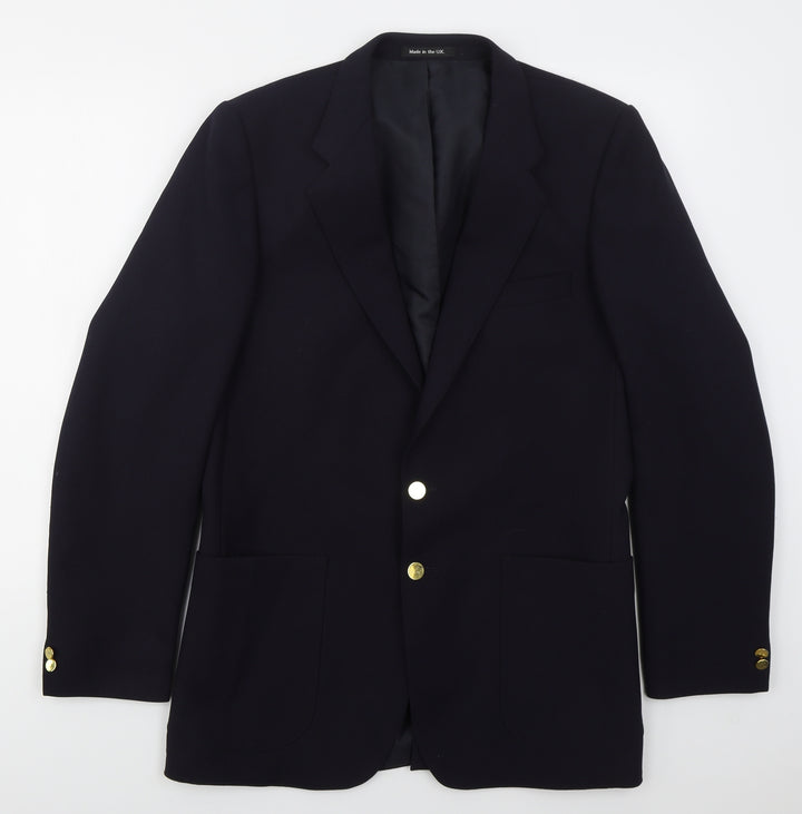 St Michael Mens Blue Polyester Jacket Suit Jacket Size 38