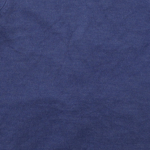 EWM Womens Blue V-Neck  Acrylic Cardigan Jumper Size 10